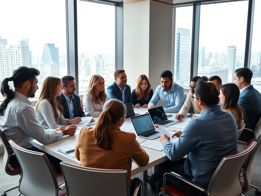 An image depicting a diverse group of South African professionals collaborating on financial charts and graphs in a modern office setting, symbolizing strategic investment planning.